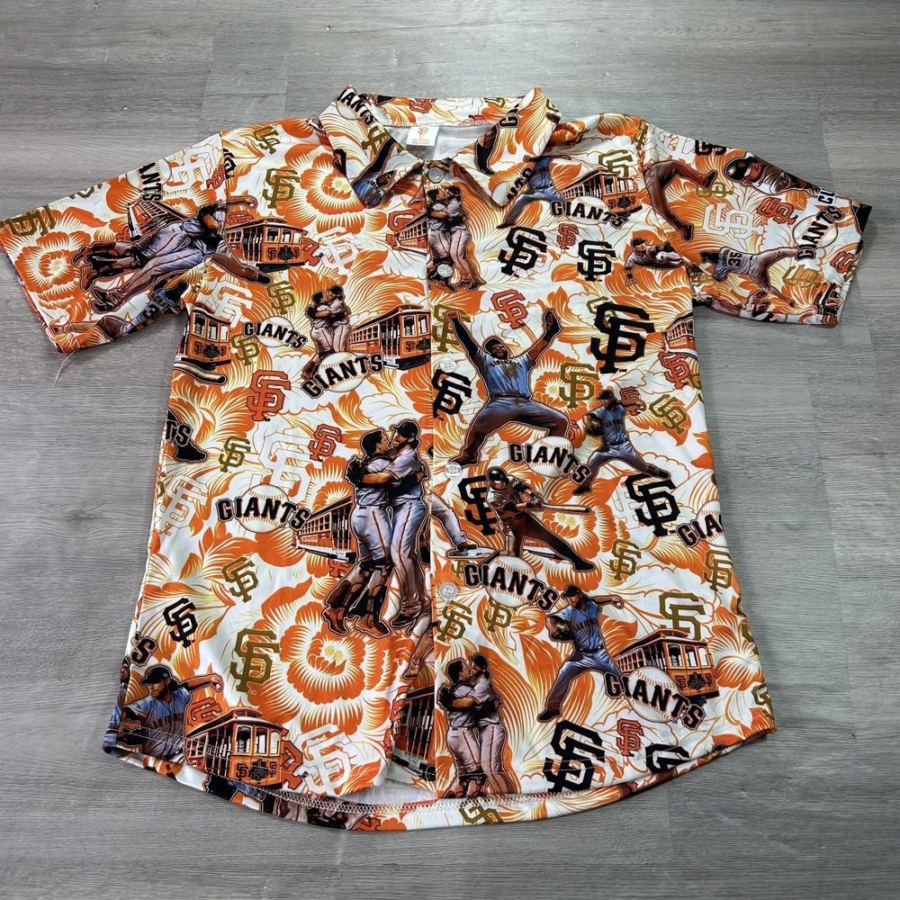 San Francisco Giants‎ Shirt Mens Medium Baseball Hawaiian Posey Mad Bum SGA